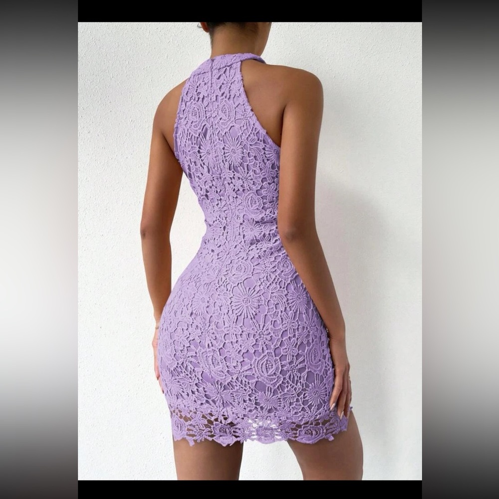 Lace halter dress